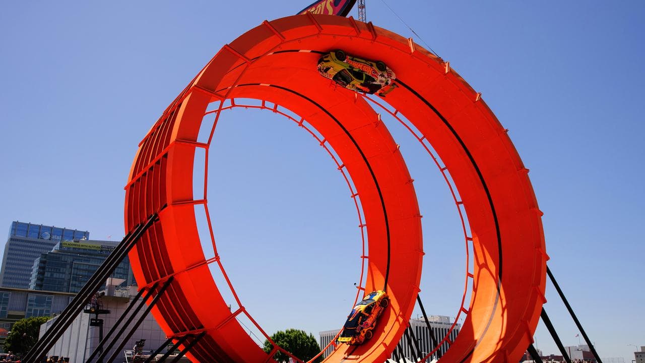 Team Hot Wheels do a loop at the X Games Los Angeles