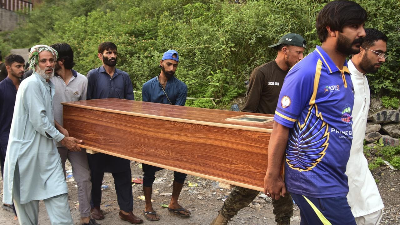Recovered body after an Indian missile attack near Muzaffarabad