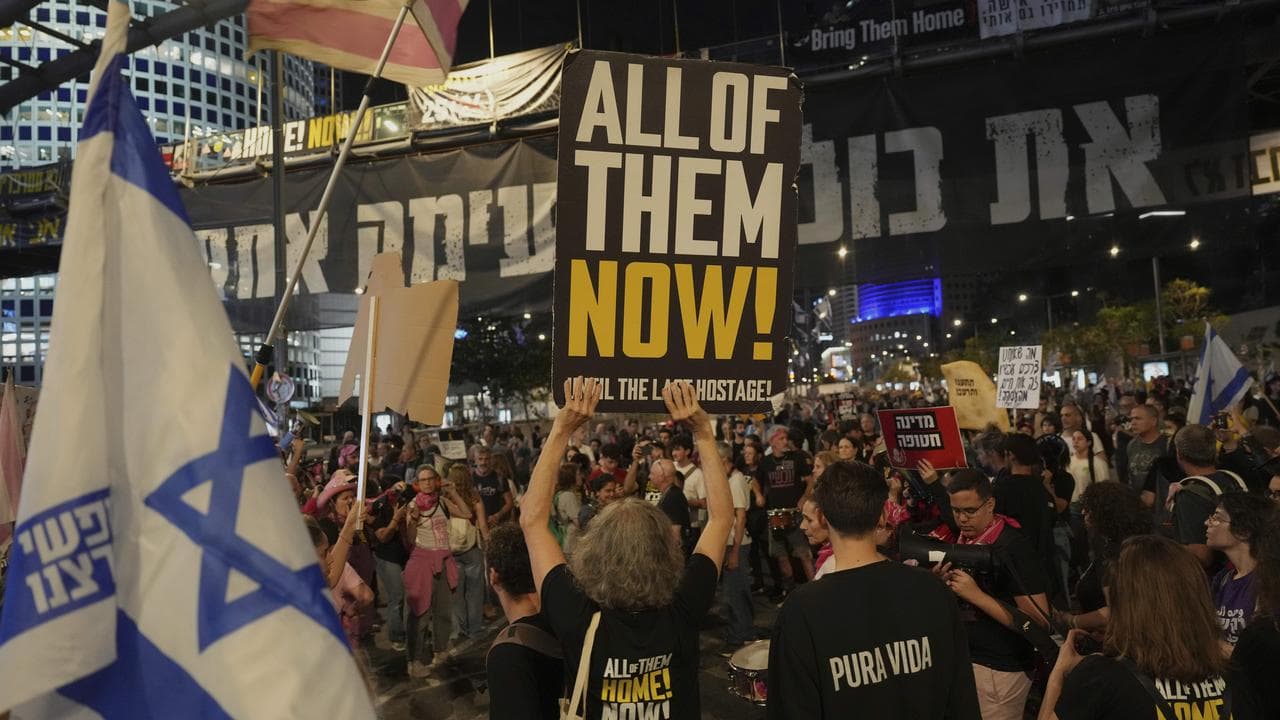 Protest demanding the immediate release of hostages in Gaza