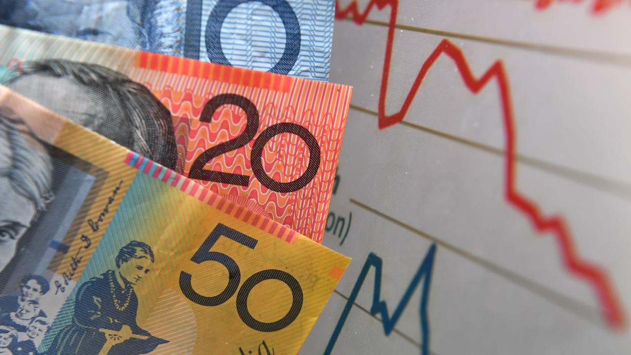 Australian currency next to a wages graph (file image)