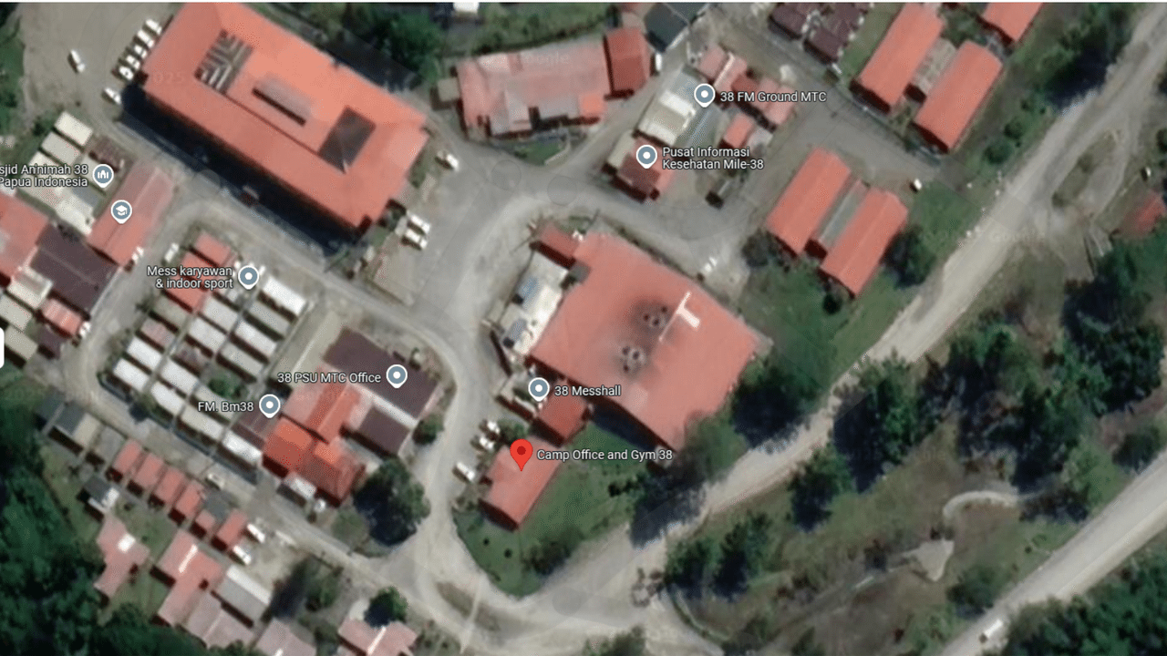 Google Maps aerial view of "Camp Office and Gym 38", PNG