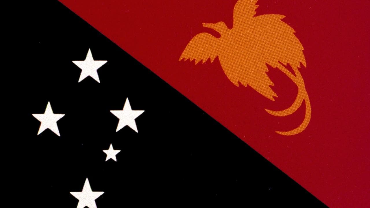 Stock image of the flag of Papua New Guinea.