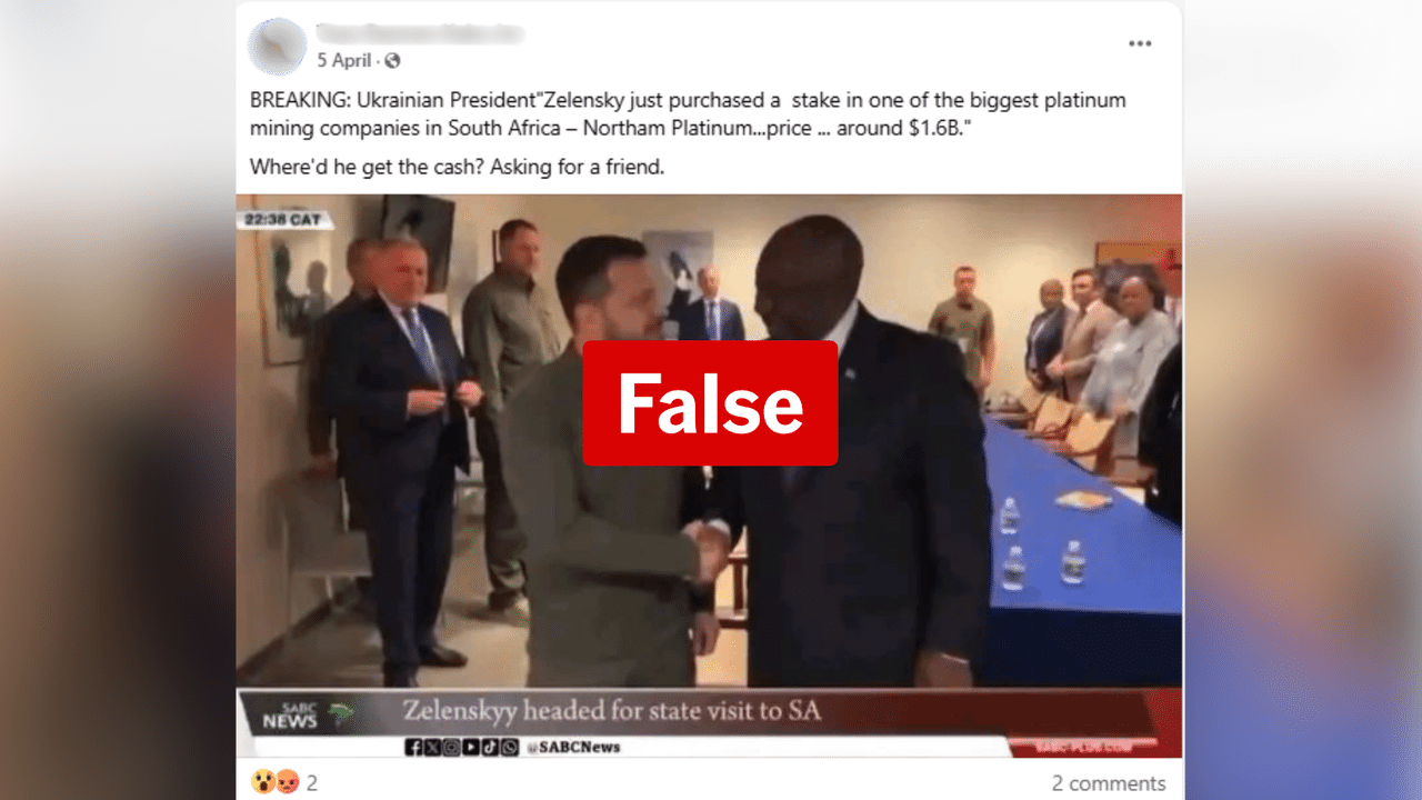 One of the false posts on Facebook.