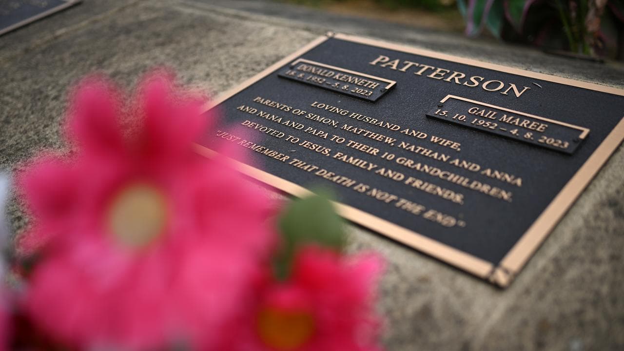 The grave site for Don and Gail Patterson