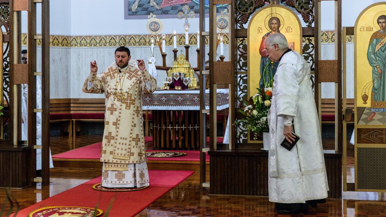 Cardinal Mykola Bychok at a Ukrainian Easter celebration in Melbourne