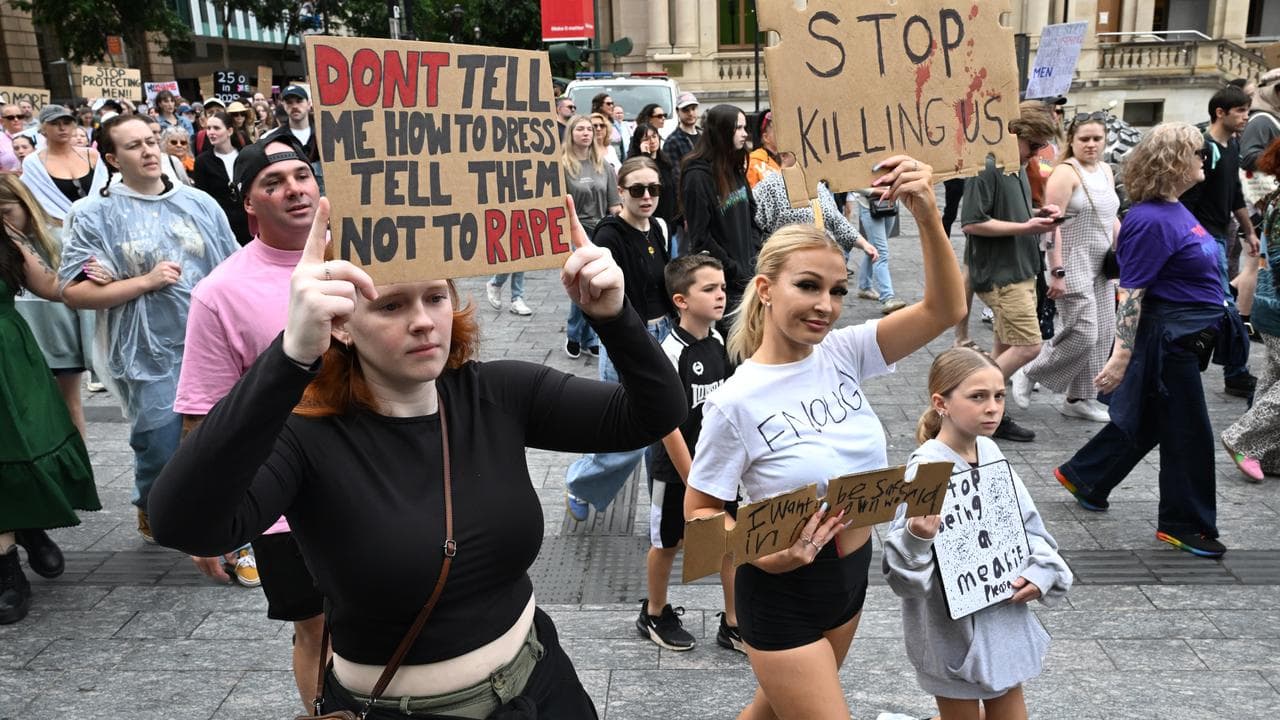 Women at the rally against violence in Brisbane
