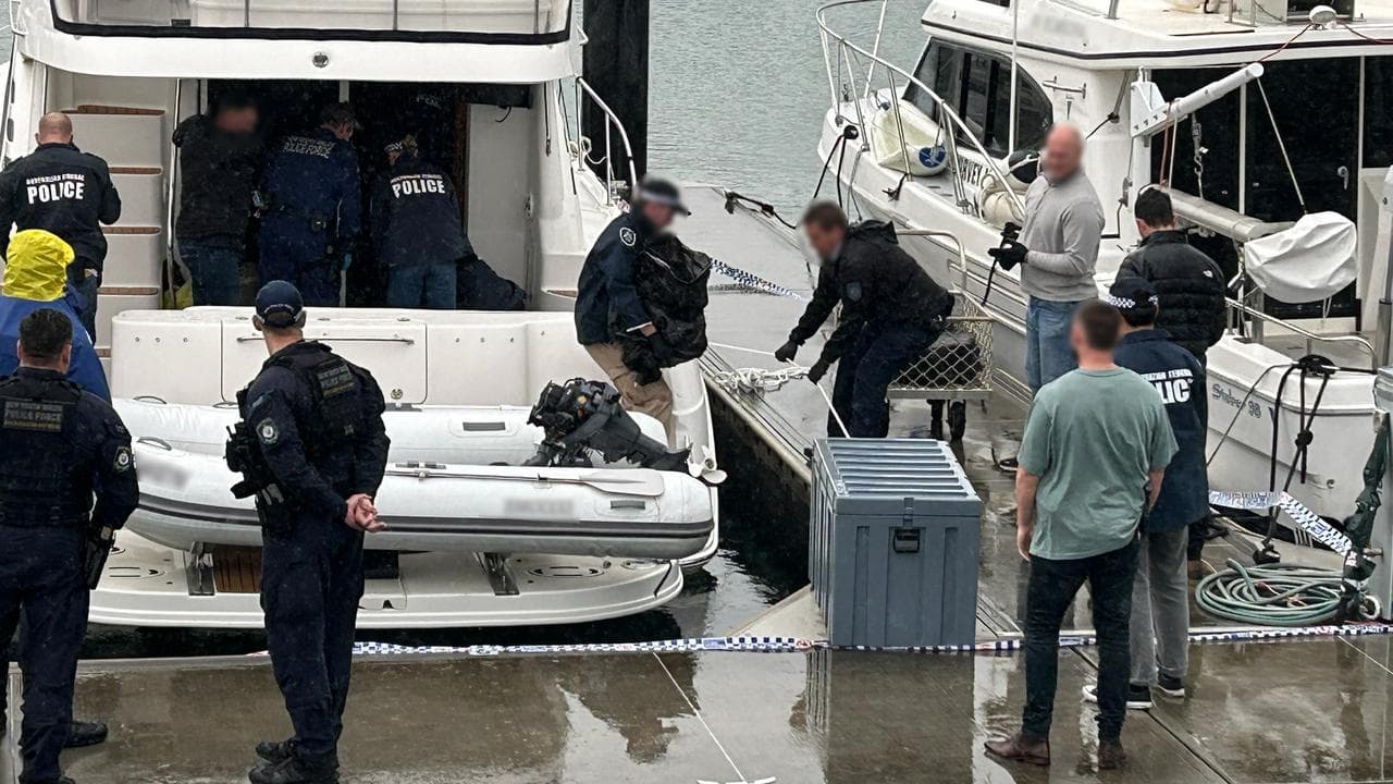 Police at the boat