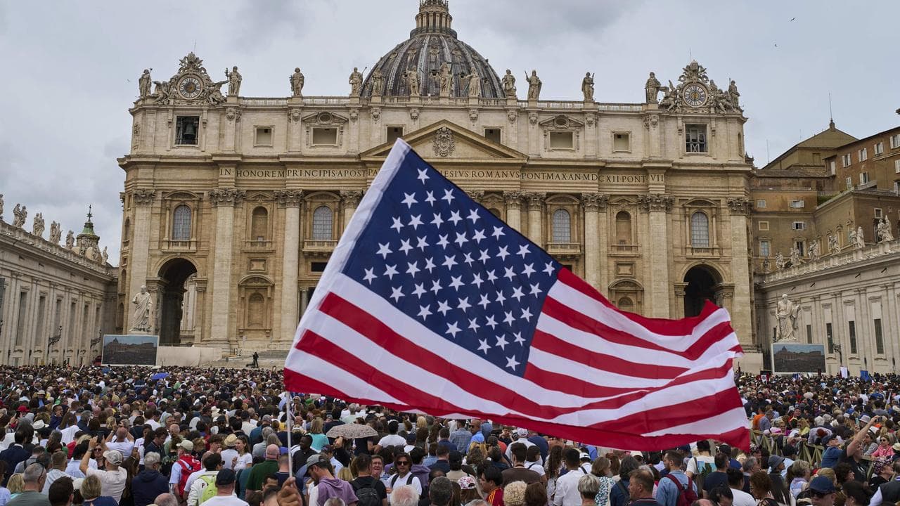 a US flag outside the Vatican