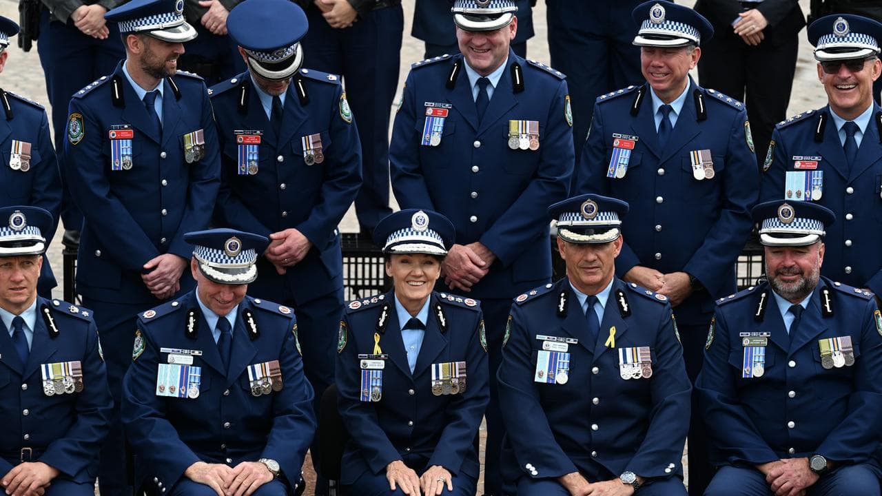 NSW Police Commissioner Karen Webb with colleagues