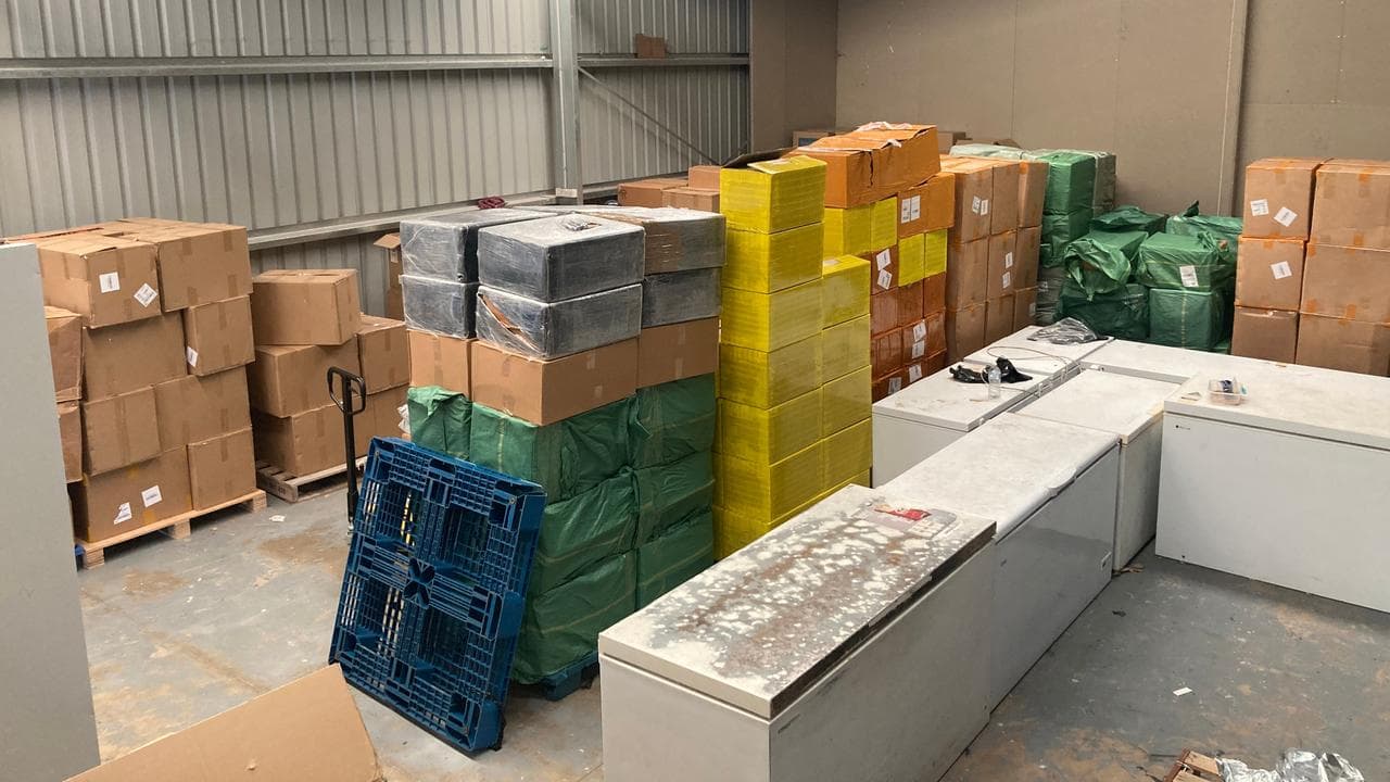 Tobacco products at a suburban warehouse in Salisbury, Adelaide