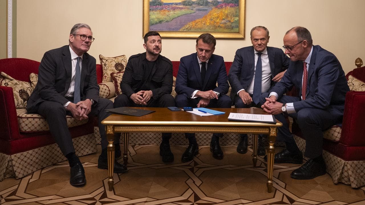 Four European leaders and Volodymyr Zelenskiy in Kyiv