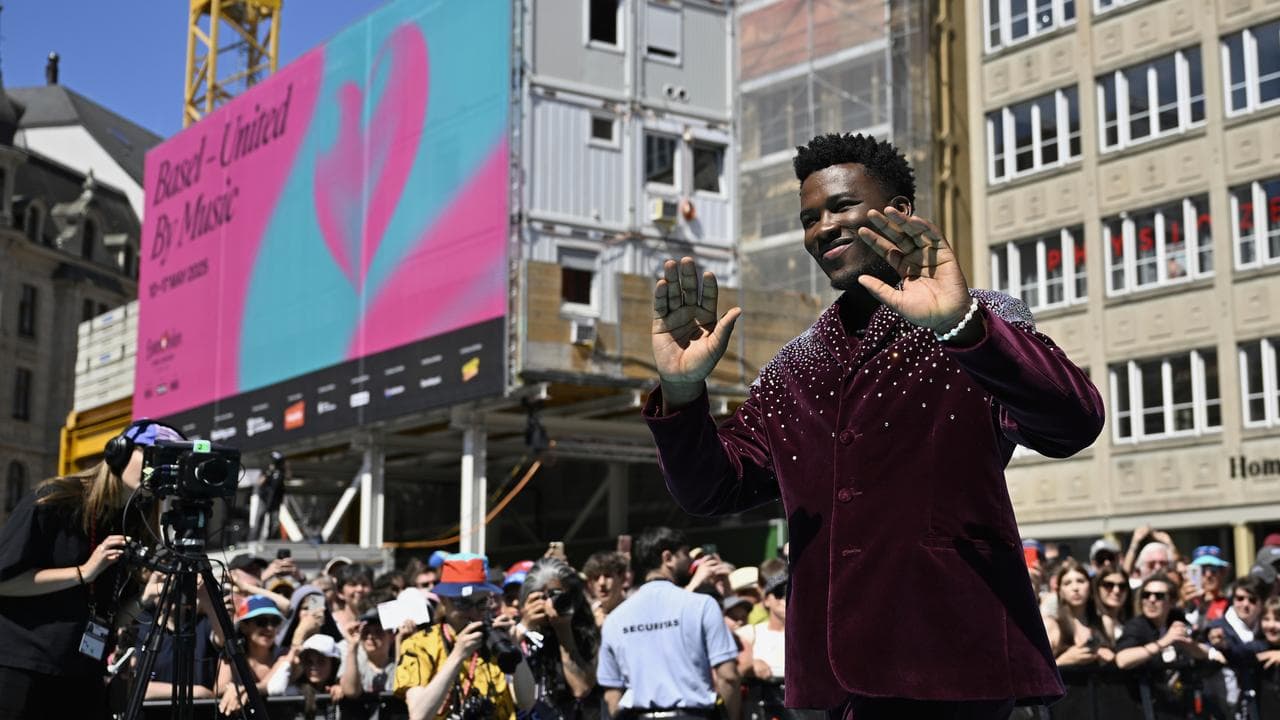 Eurovision contestant Claude Kiambe in Basel