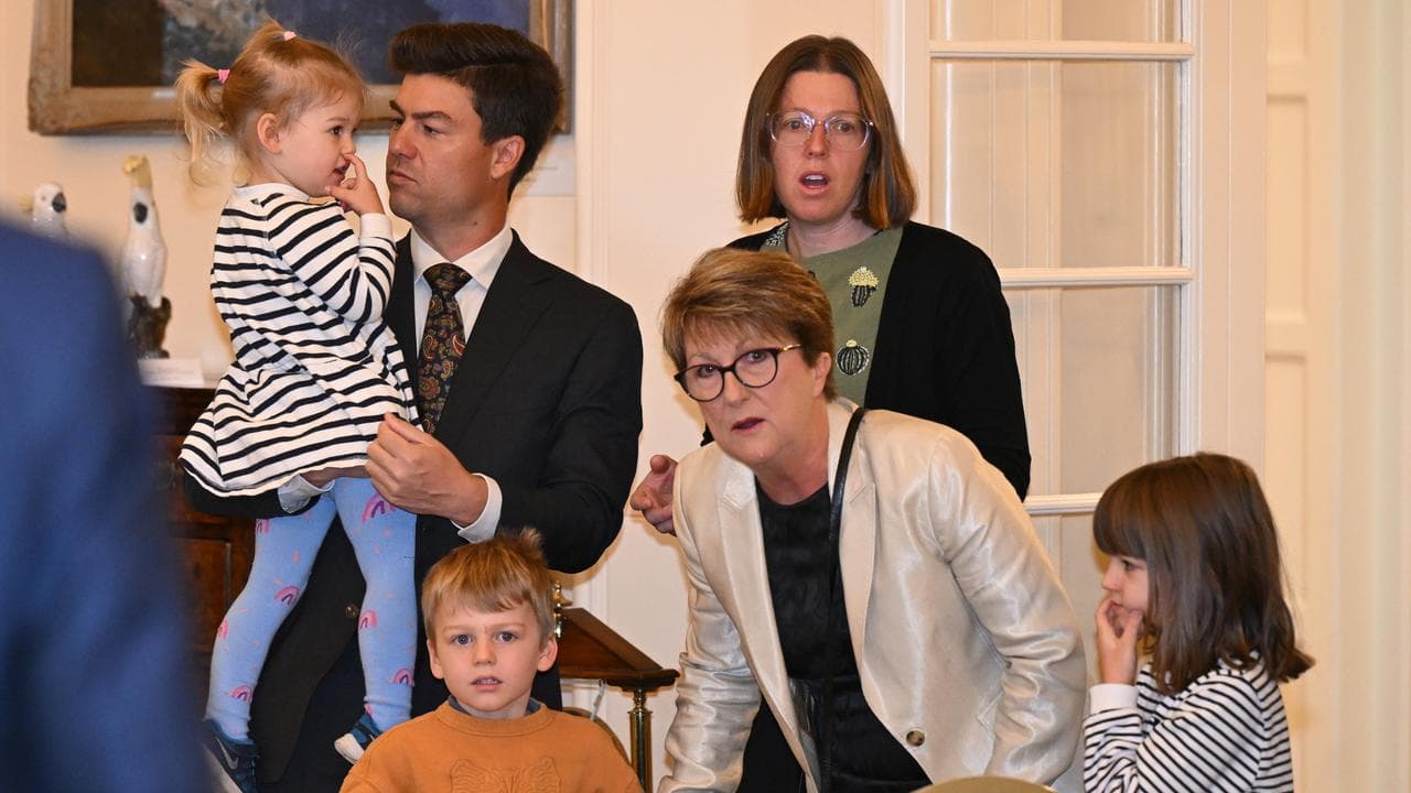 Aged Care Minister Sam Rae with family members