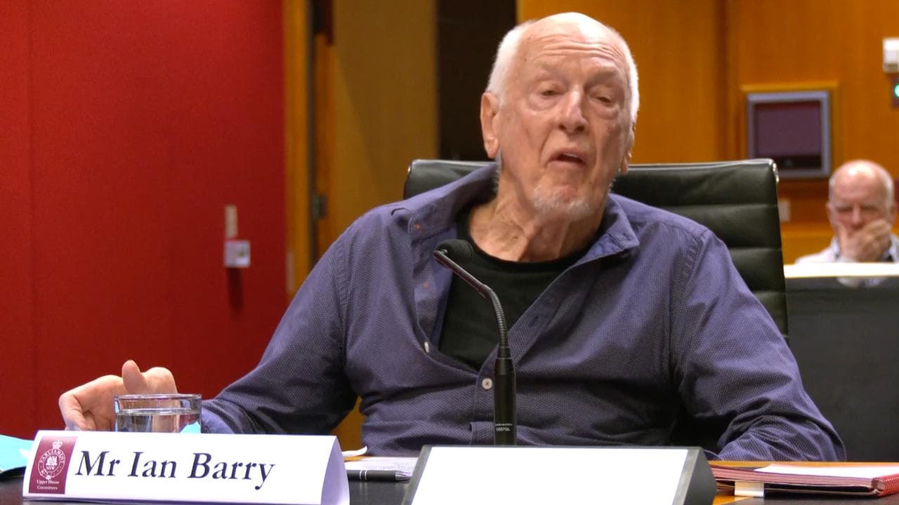 Ian Barry at an inquiry into renewable energy zones
