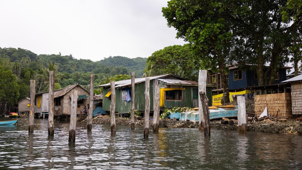Wharf in Walande site on mainland, Malaita Province, Solomon Islands.