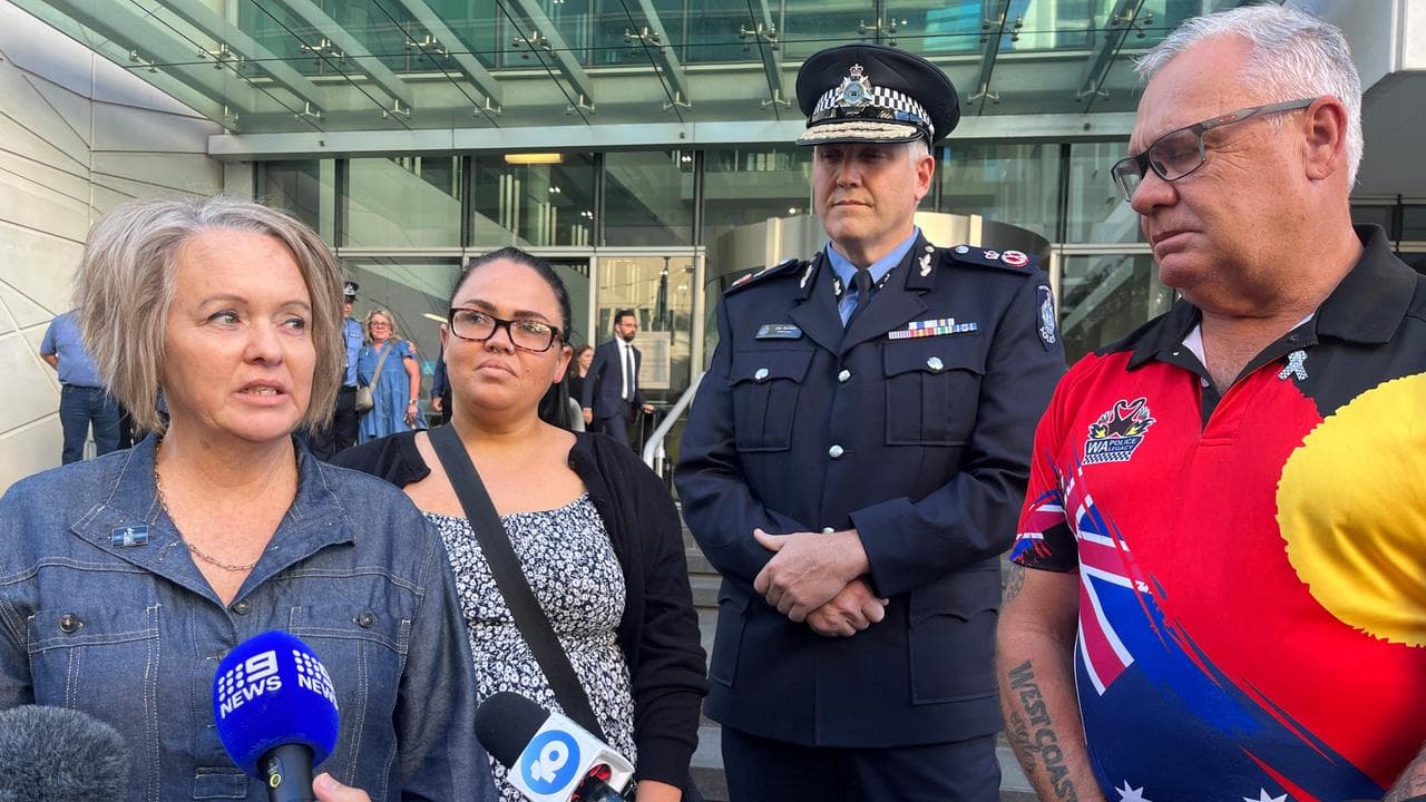 Constable Anthony Woods' family and WA Police Commissioner Col Blanch