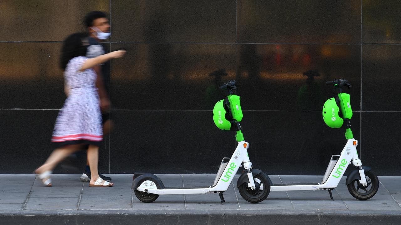 Lime electric assist scooters
