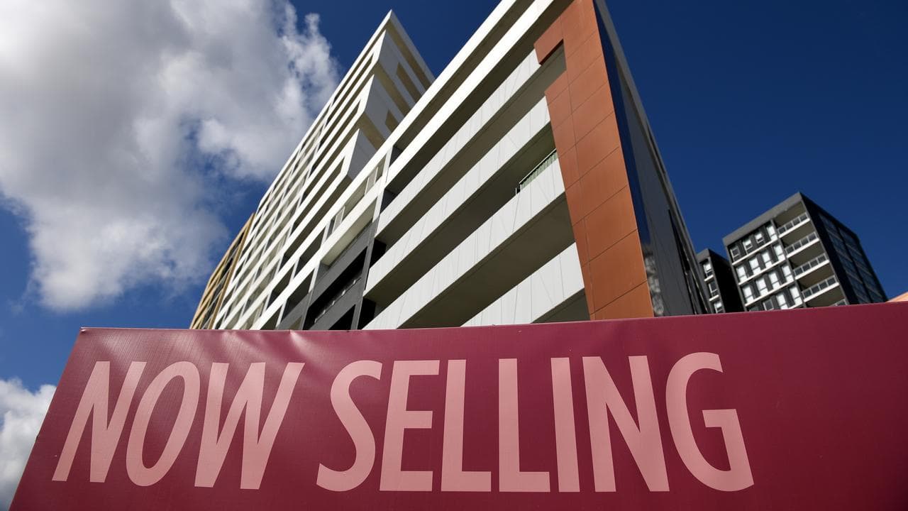 For sale signs outside a unit block in Sydney
