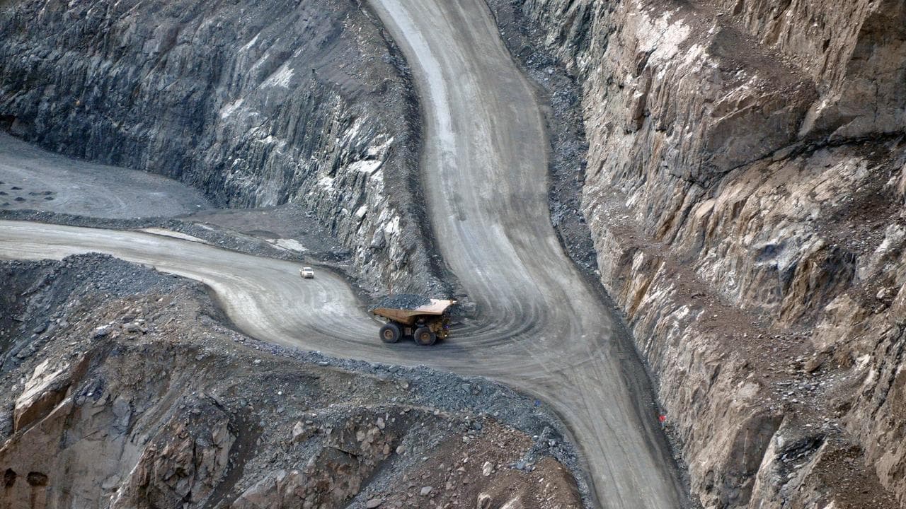 Vehicle in an open-cut mine