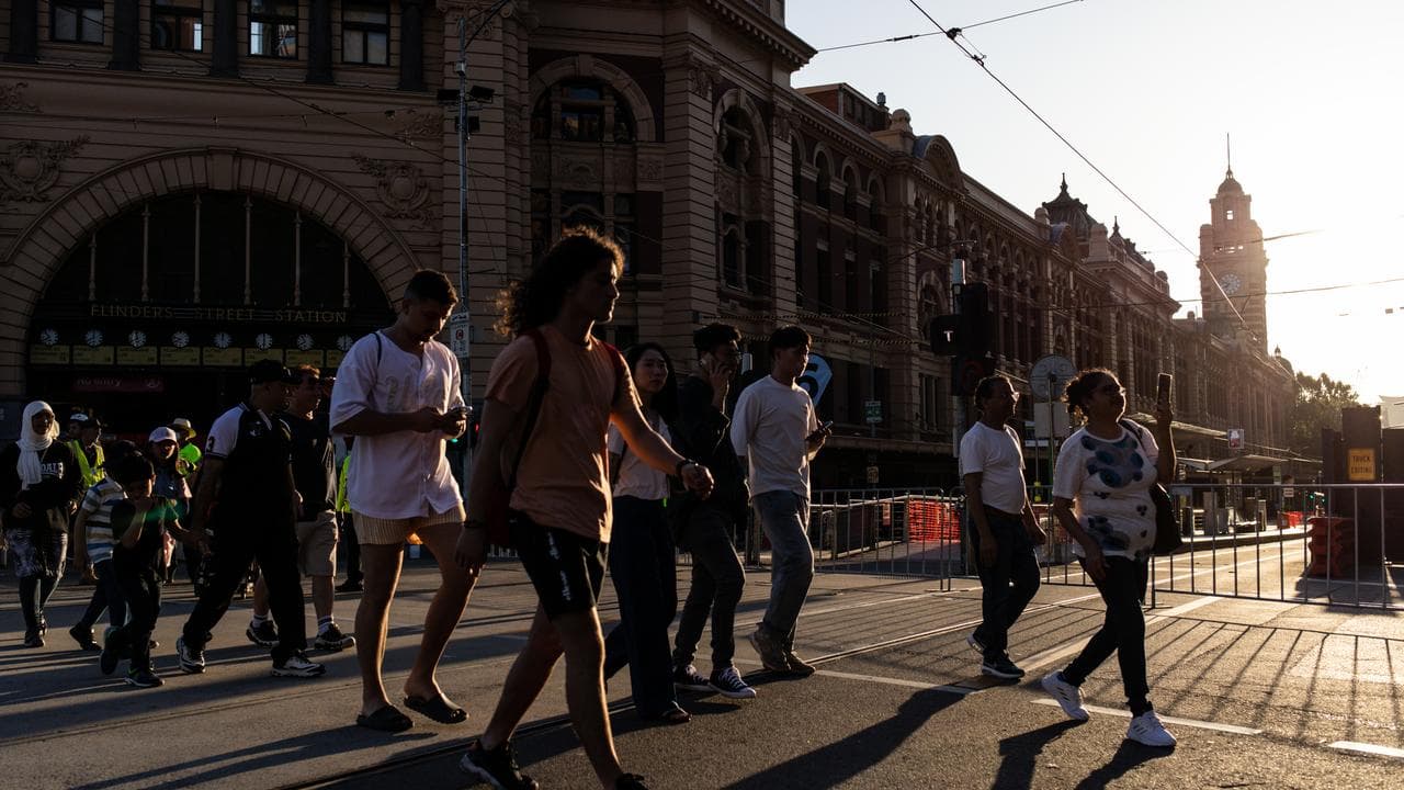People at Flinders Street Station in Melbourne