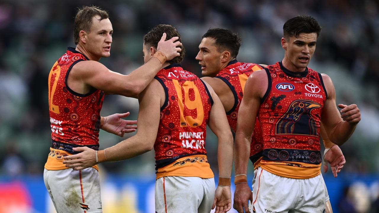 A late goal by Adelaide's Jordan Dawson (left)