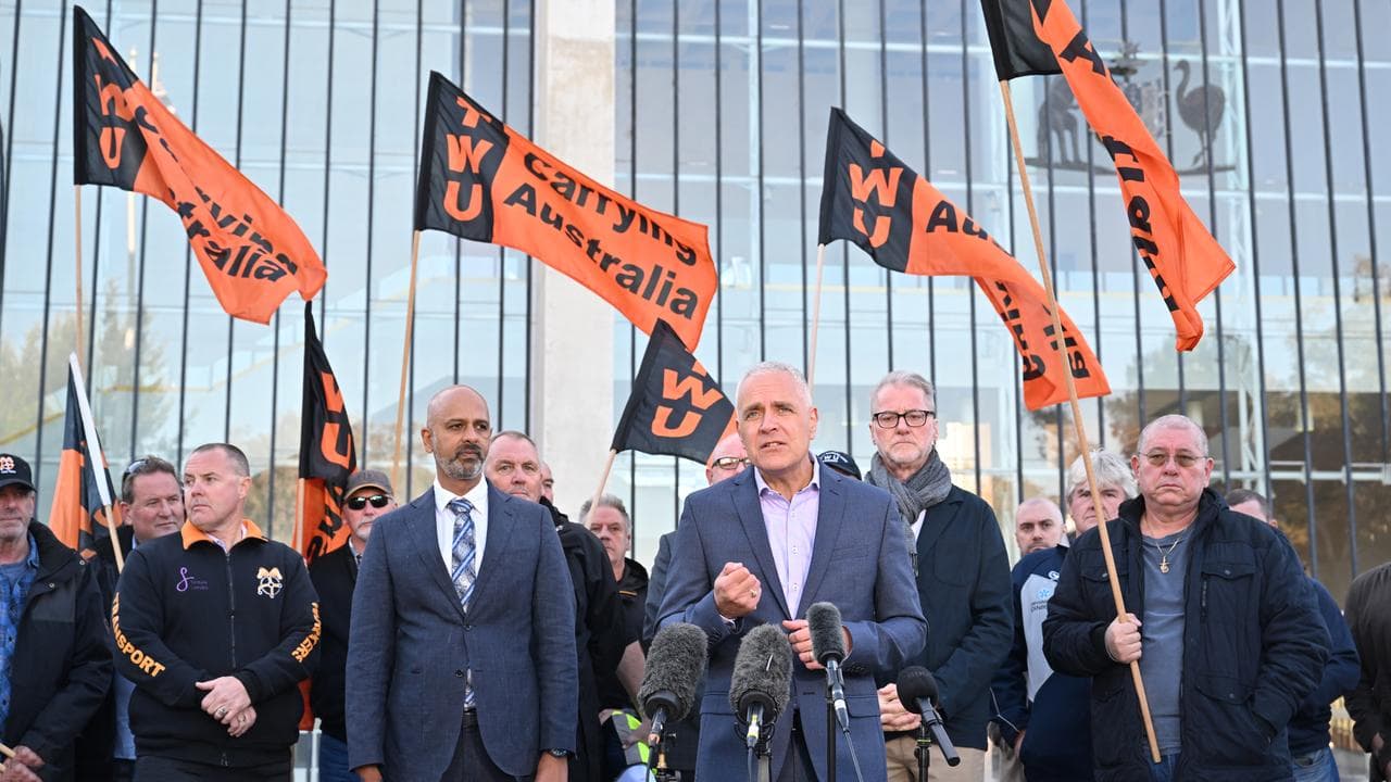 Michael Kaine speaking to media (file)