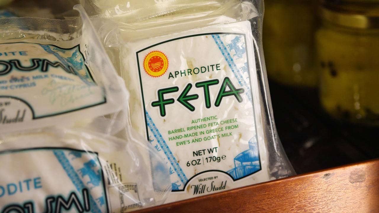 Feta cheese is seen in a store (file image)