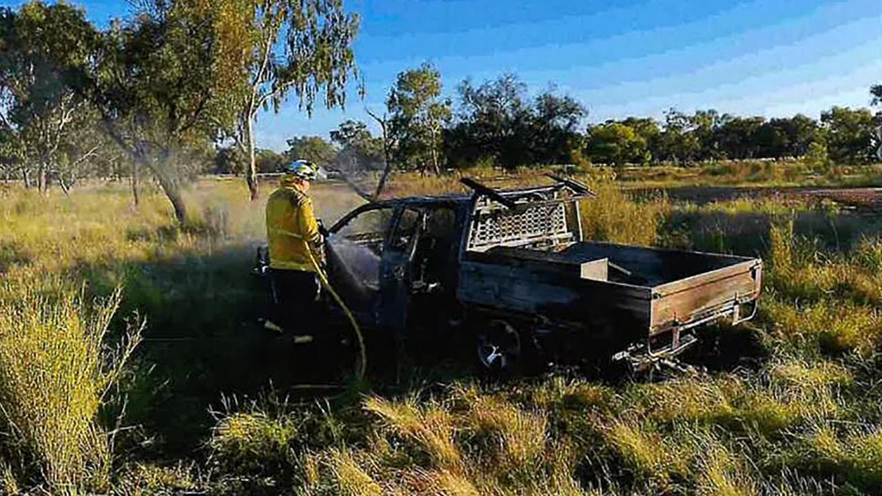 Joel Carter's burnt out ute (file)