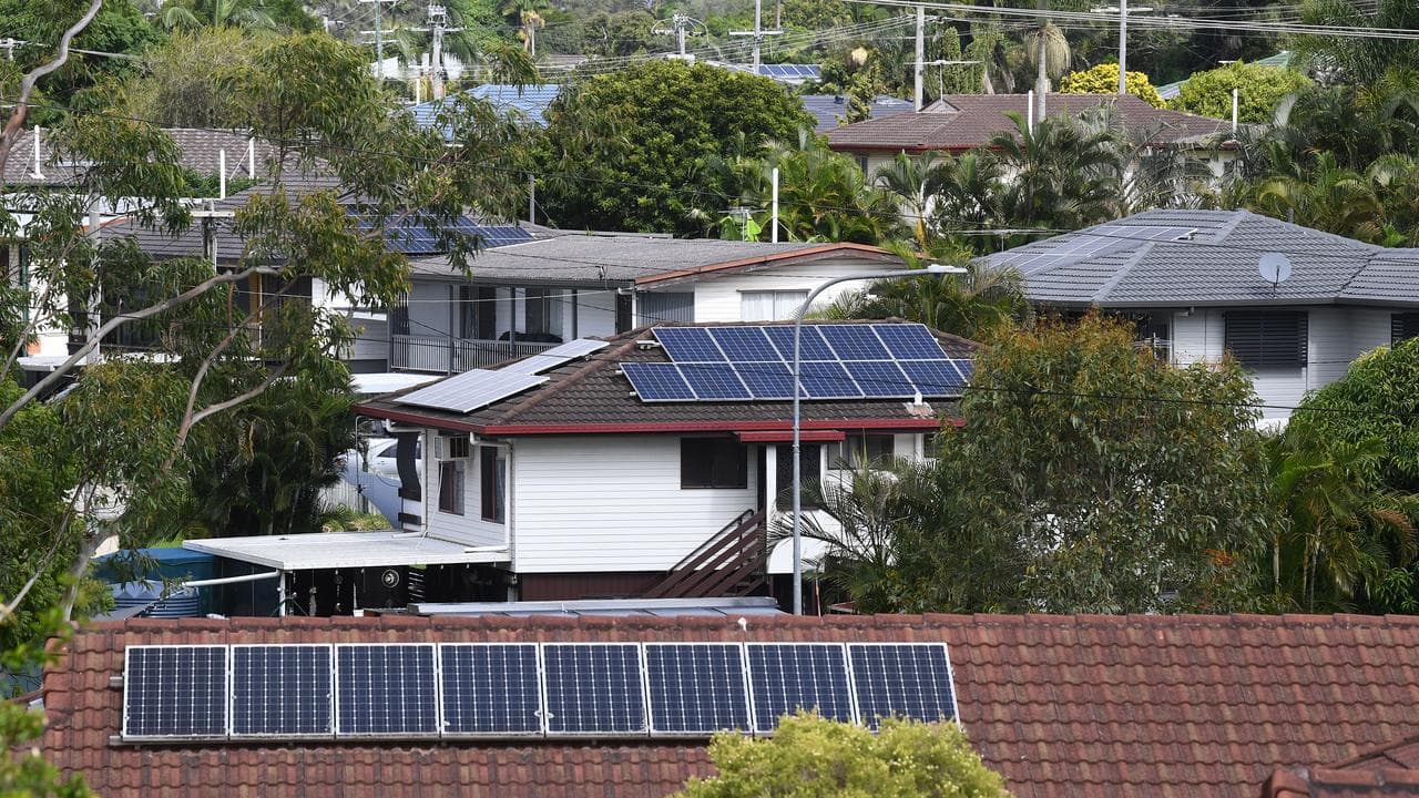 Houses with solar panels in Brisbane.