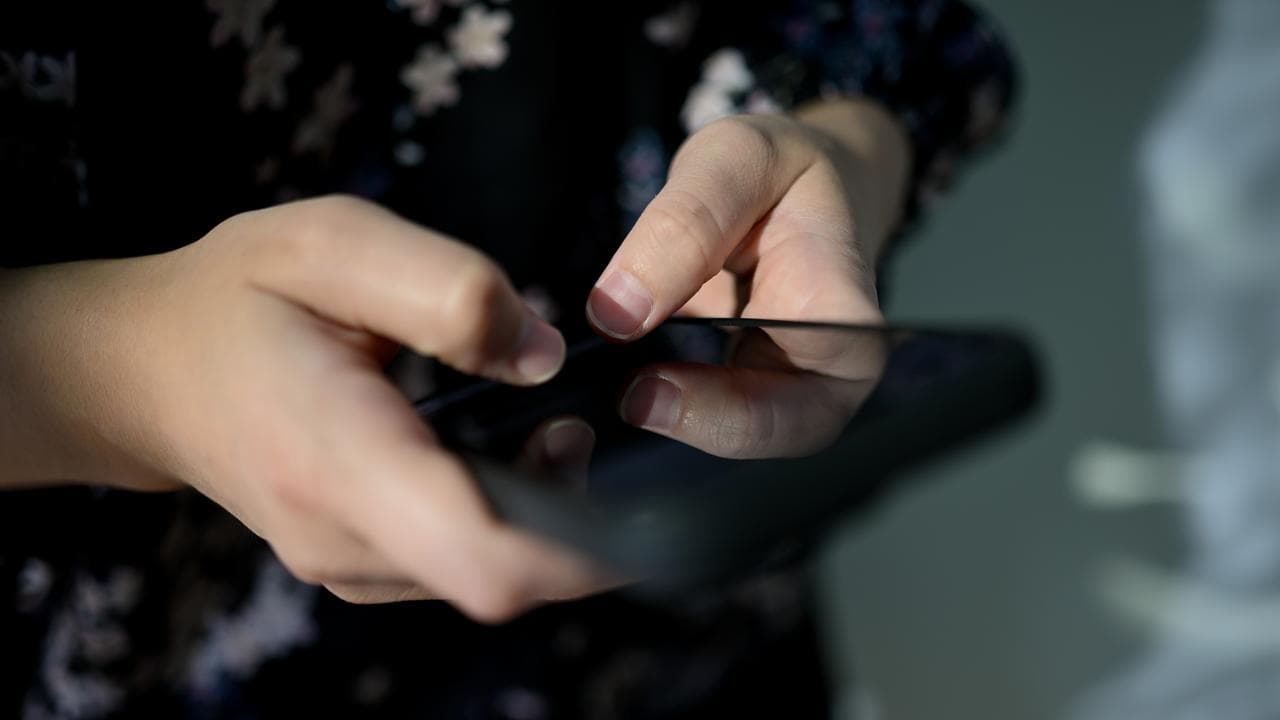a young woman on her mobile phone