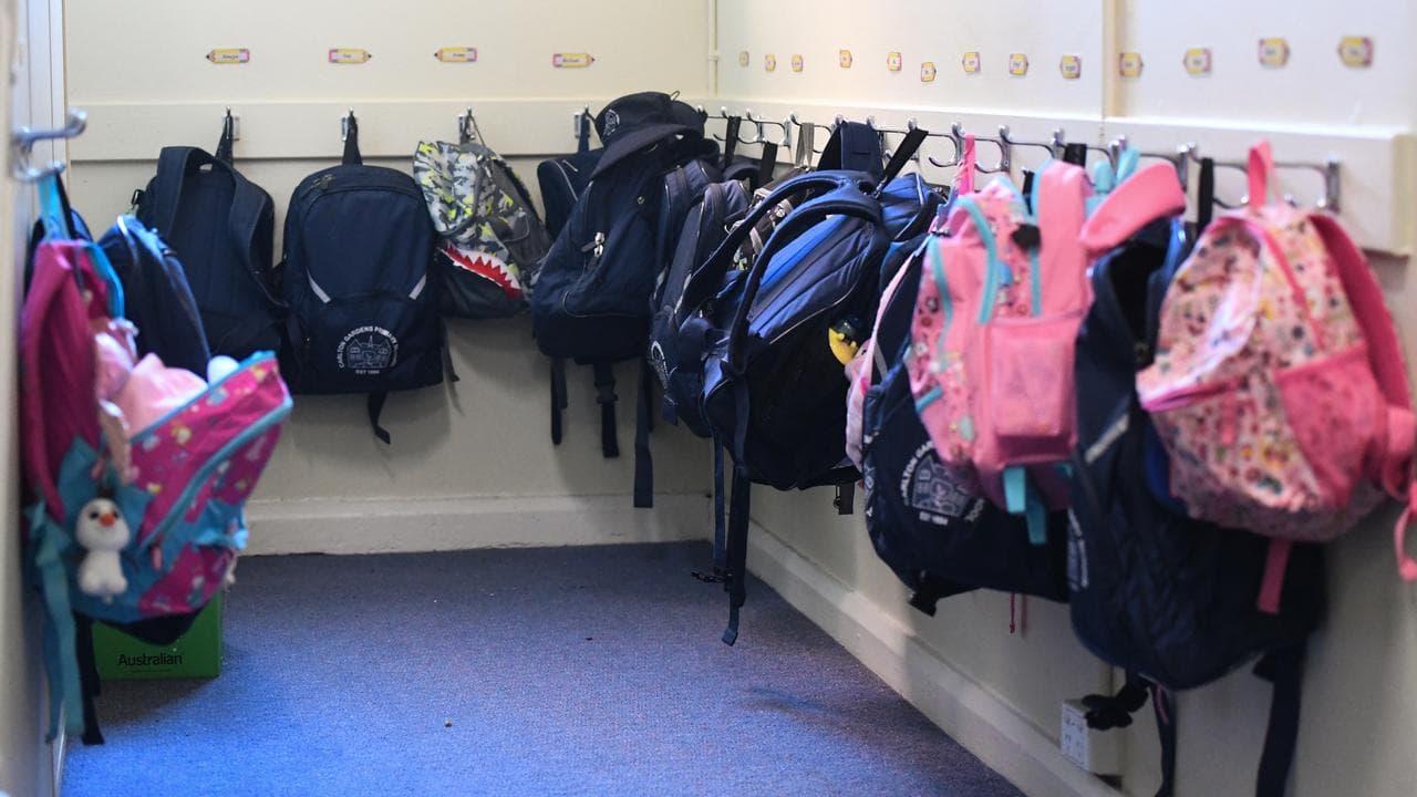 Students’ bags at a primary school