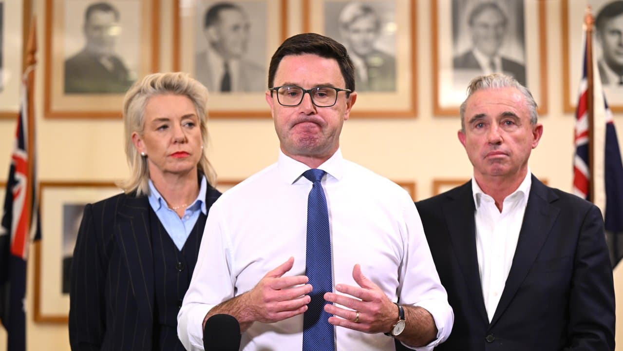 Nationals leader David Littleproud, Bridget McKenzie and Kevin Hogan