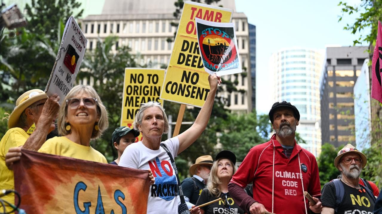 Protesters outside Tamboran Resources annual general meeting