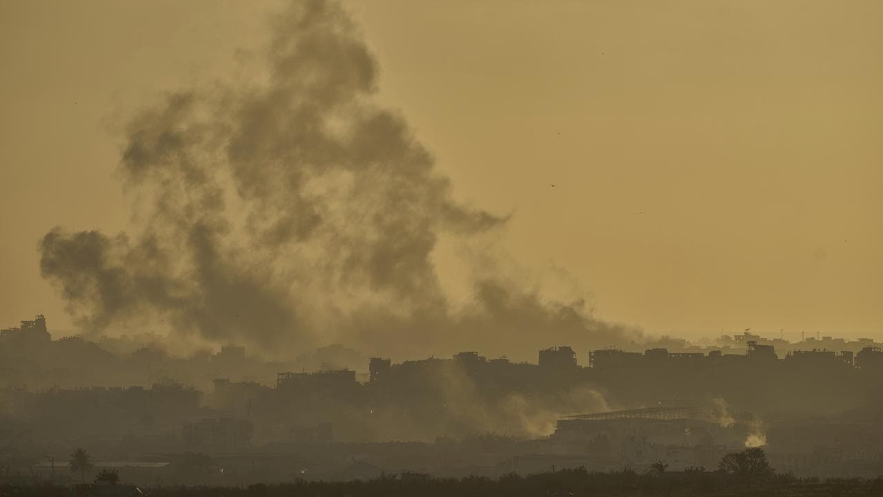 Smoke rises following an Israeli army bombardment in the Gaza Strip