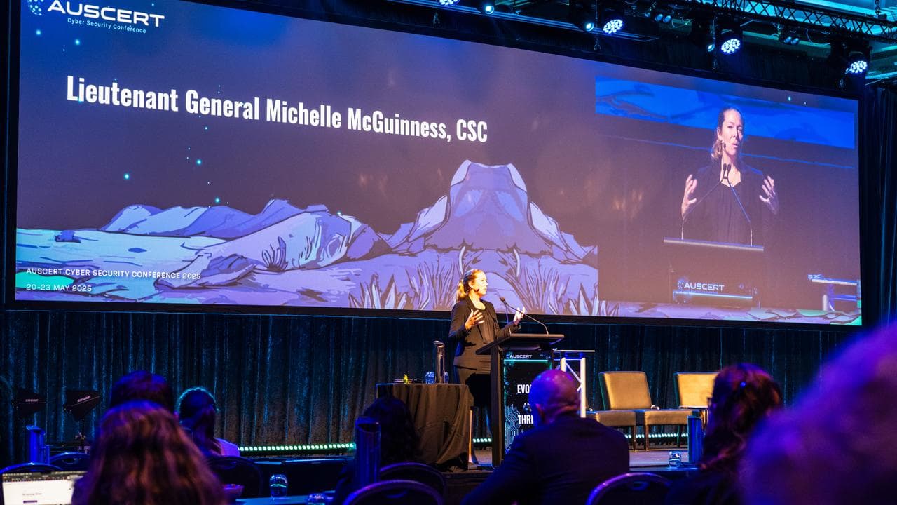 Lieutenant General Michelle McGuinness at cyber security conference
