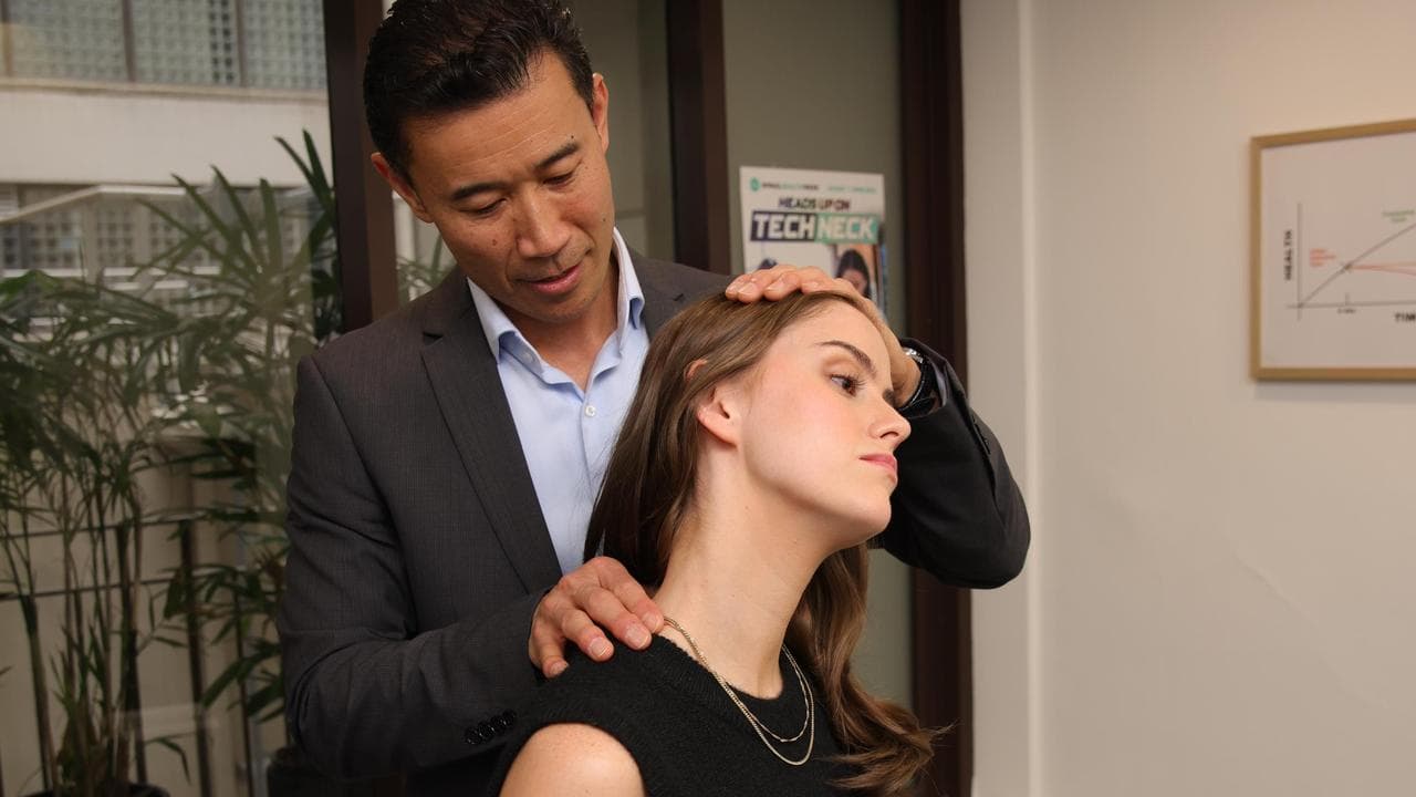 Chiropractor Dr Kim Lie Jom (left) with Naoise Champion