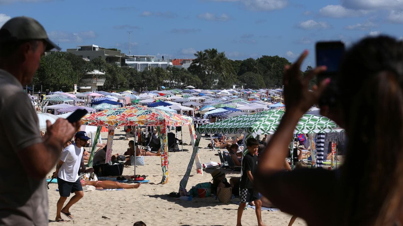 Noosa Main Beach during the Easter long weekend on the Sunshine Coast