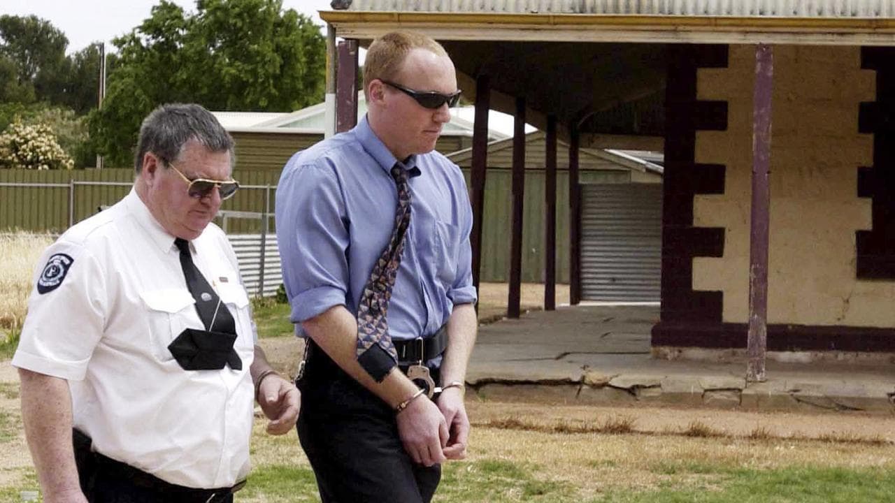 Robert Wagner, escorted during a trial visit to Snowtown (file)