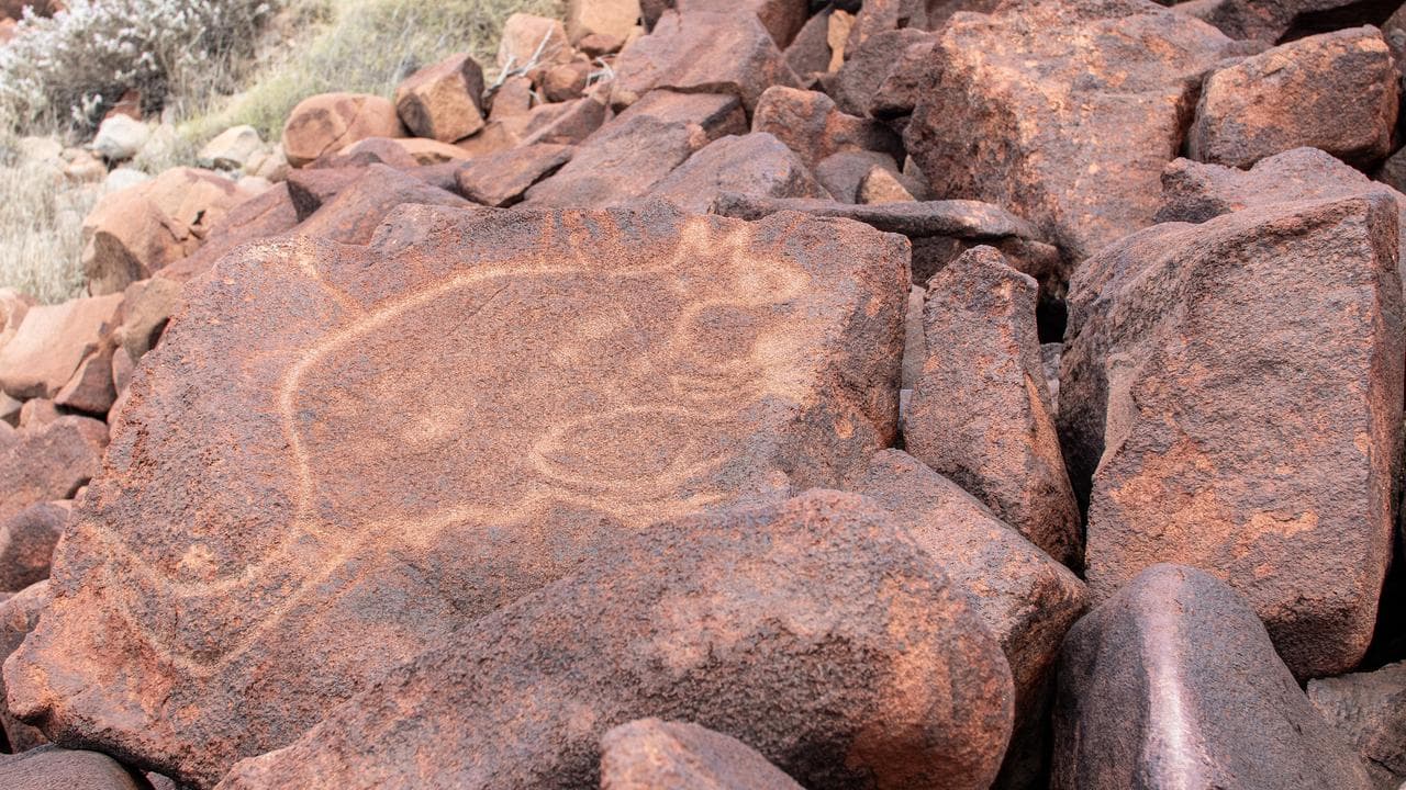 A petroglyph in the Burrup Peninsula.
