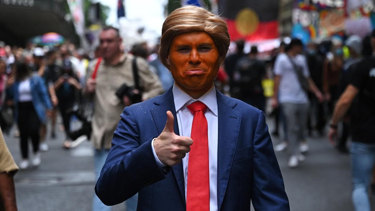 A man dressed up as Donald Trump (file image)