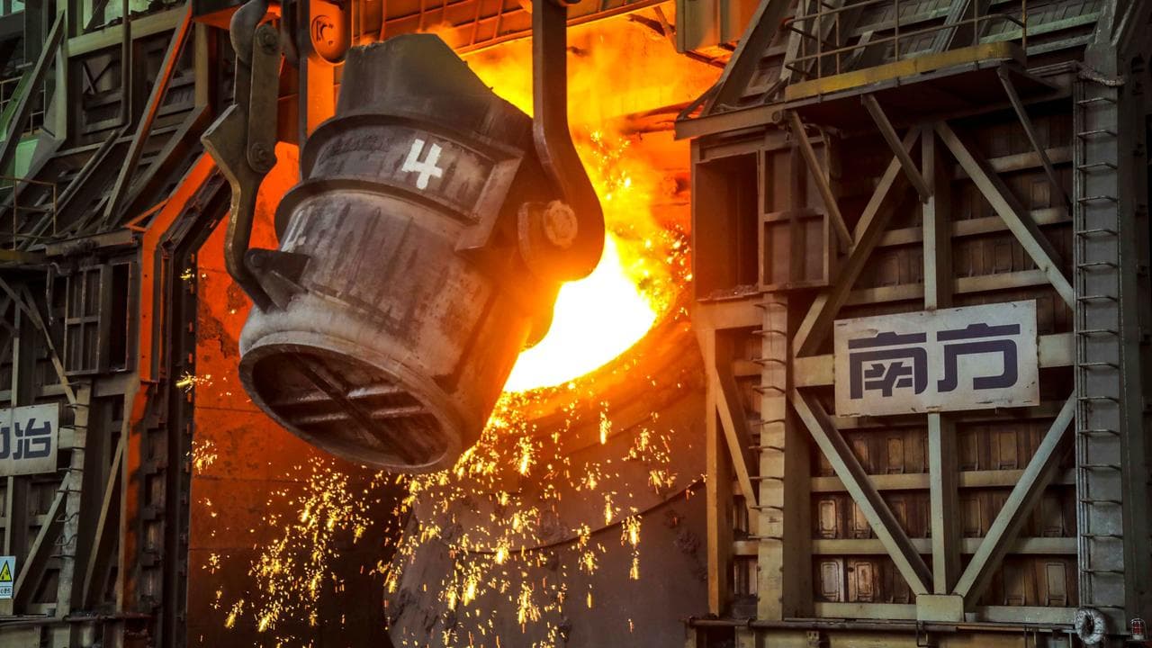 Steelworks at Qingdao city, east China's Shandong province