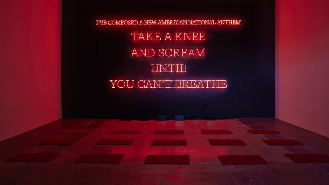 Neon American Anthem by artist Nicholas Galanin