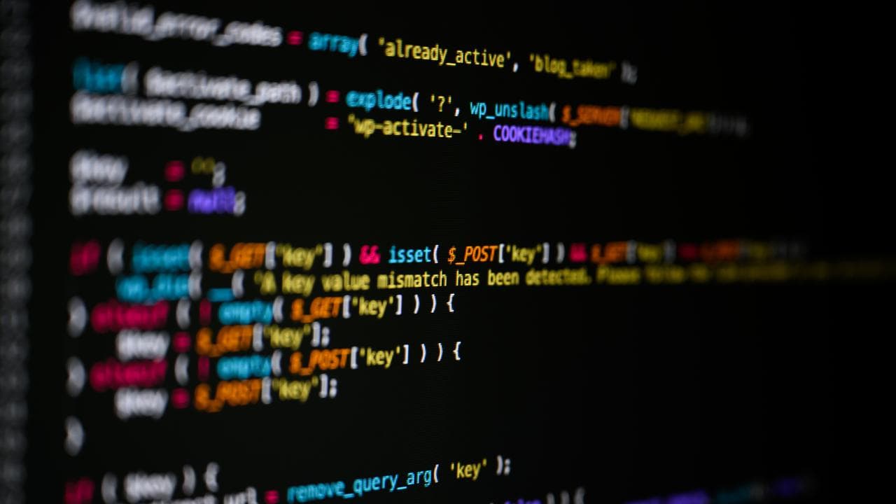 An image of code dispalyed on a computer screen
