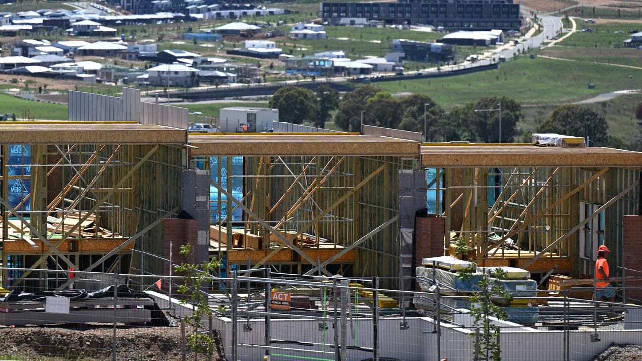 Townhouses being built in Canberra.
