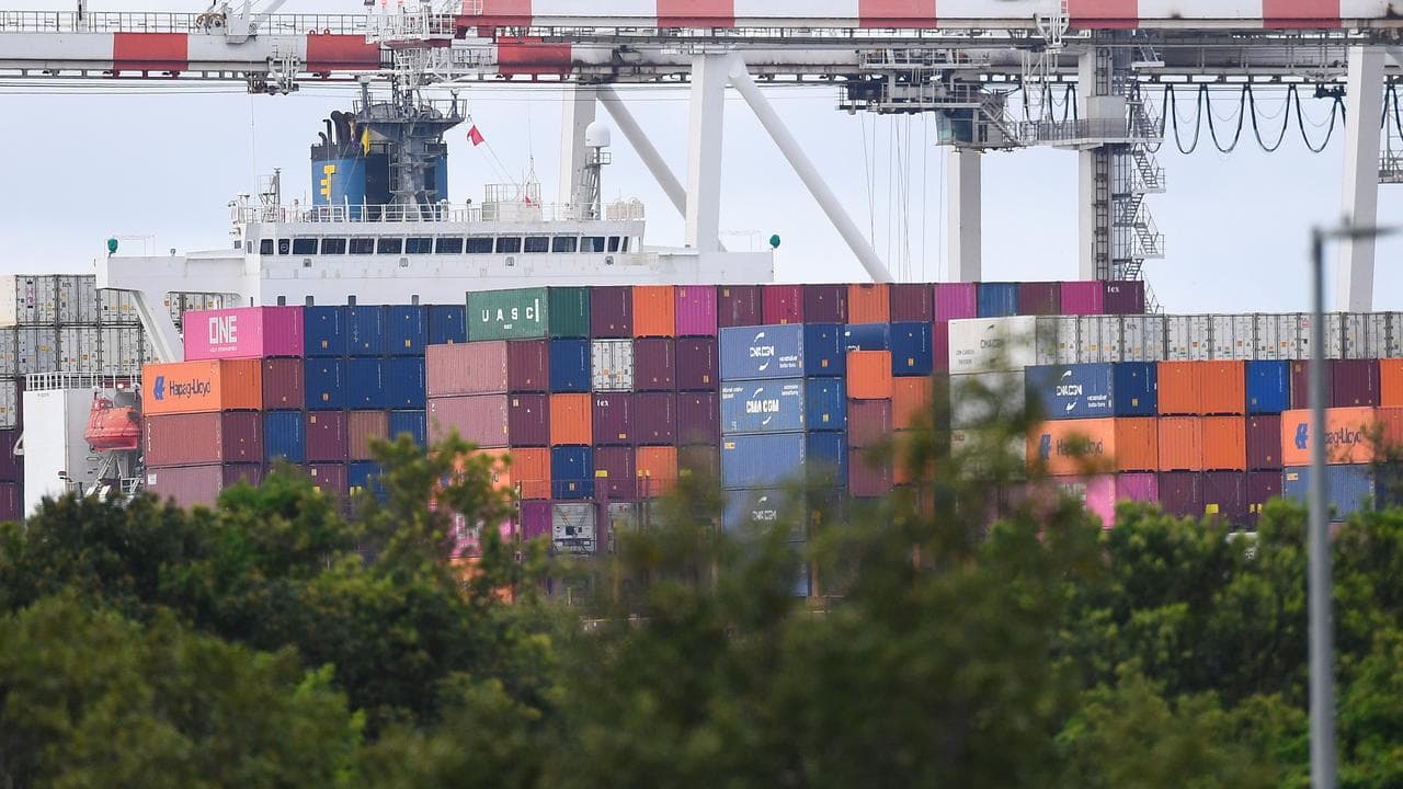 Shipping containers at the Port Of Brisbane,