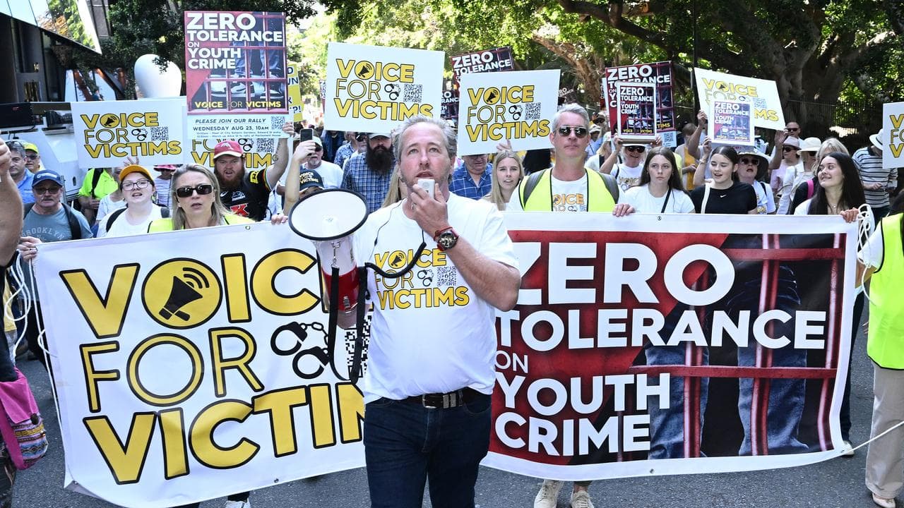 Ben Cannon leads protesters (file image)