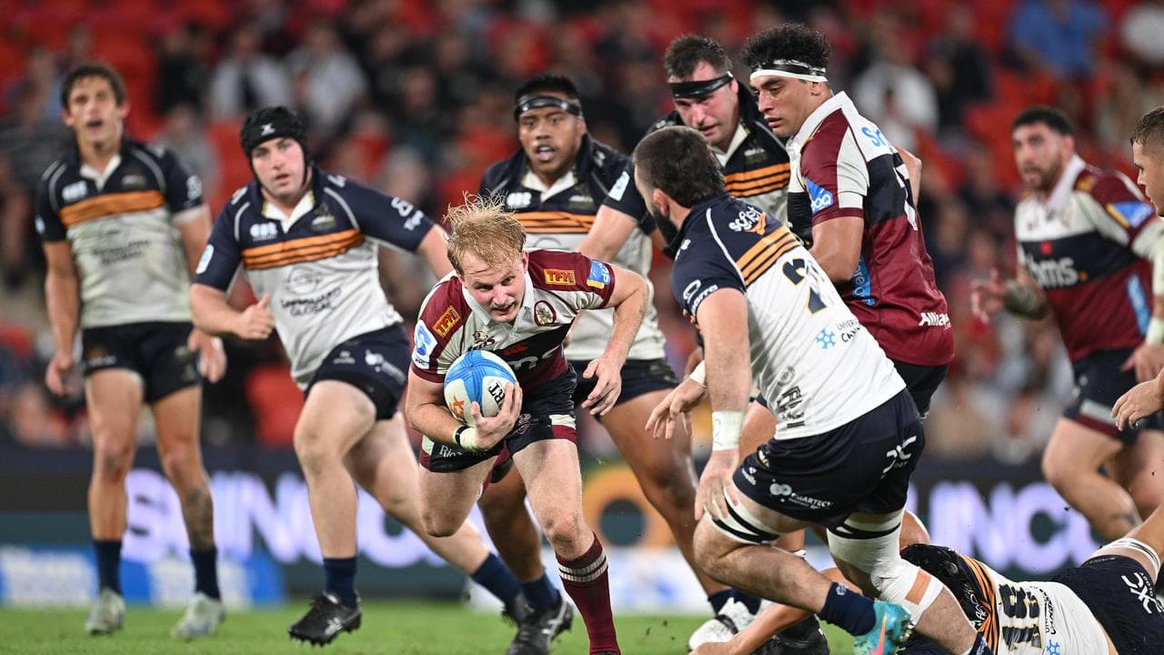 Action from a Reds-Brumbies match.