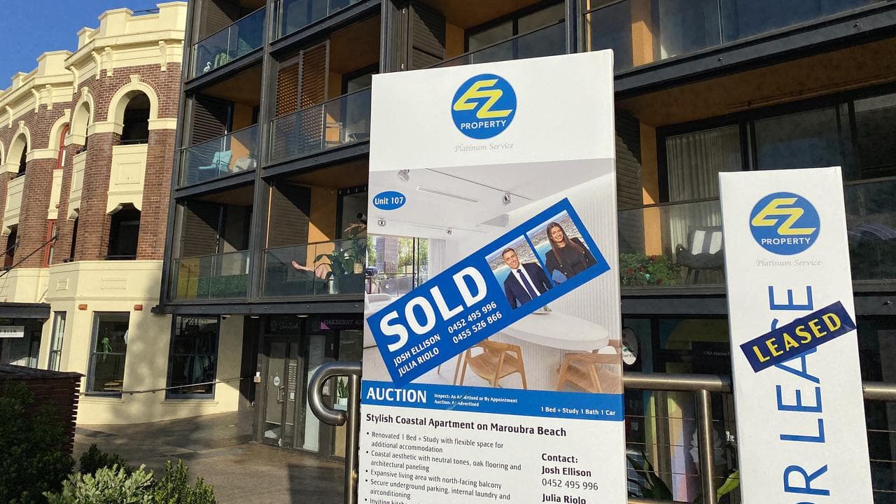 For sale signs on property in Maroubra, Sydney