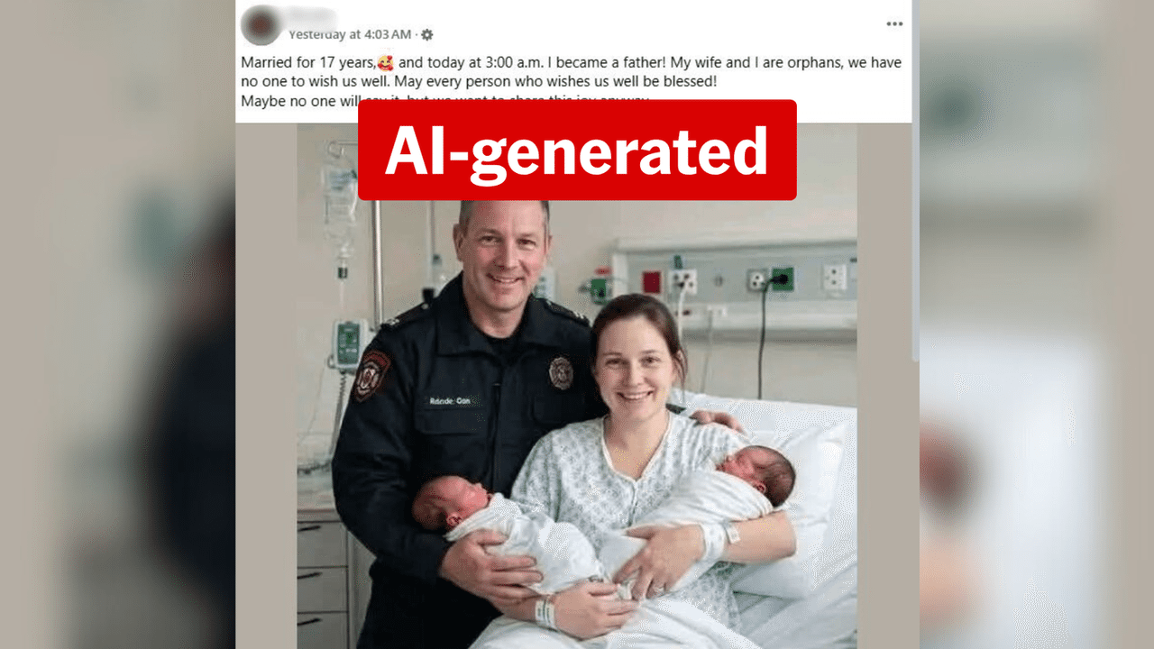 Screenshot of an AI-generated image being shared online.