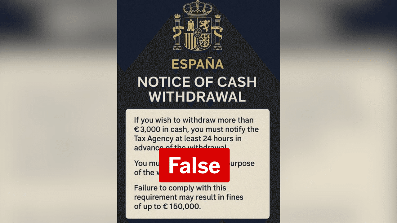 Screenshot of a fake warning to Spanish bank customers shared onine.